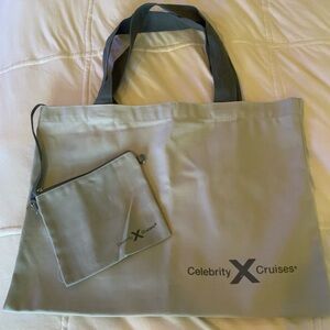 Celebrity Cruises Brand New Tote Bag with Zippered Pouch Large Canvas 18”x13.5”